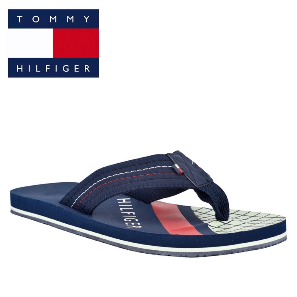 ๐10xHP๐Tommy Hilfiger Dre Navy Logo Flip Flops - Picture 10 of 10